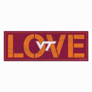 Virginia Tech Hokies Sign 8x23 Wood Love