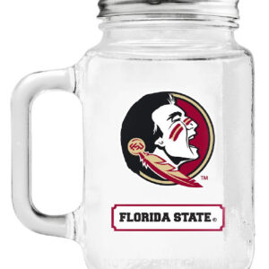Florida State Seminoles Mason Jar Glass With Lid