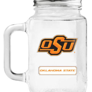 Oklahoma State Cowboys Mason Jar Glass With Lid