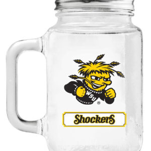 Wichita State Shockers Mason Jar Glass With Lid