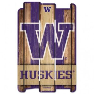Washington Huskies Sign 11x17 Wood Fence Style