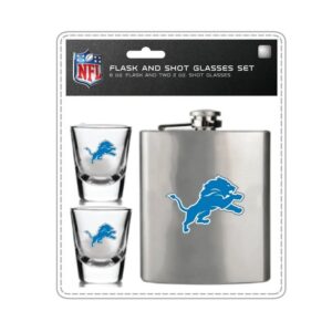 Detroit Lions Flask and Shot Glass Set