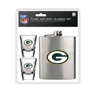 Green Bay Packers Flask and Shot Glass Set
