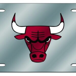 Chicago Bulls License Plate Laser Cut Silver