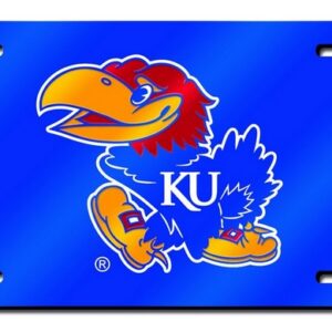 Kansas Jayhawks License Plate Laser Cut Navy