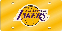 Los Angeles Lakers License Plate Laser Cut Yellow