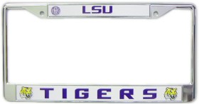 LSU Tigers License Plate Frame Chrome