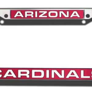 Arizona Cardinals License Plate Frame Laser Cut Chrome