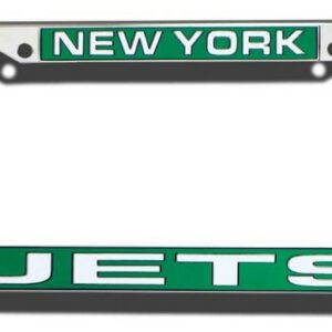 New York Jets License Plate Frame Laser Cut Chrome