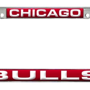 Chicago Bulls License Plate Frame Laser Cut Chrome