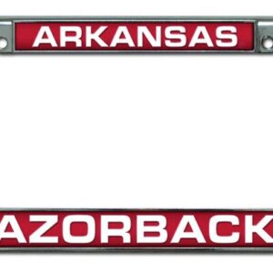 Arkansas Razorbacks Laser Cut Chrome License Plate Frame