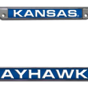 Kansas Jayhawks License Plate Frame Laser Cut Chrome