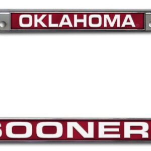 Oklahoma Sooners License Plate Frame Laser Cut Chrome