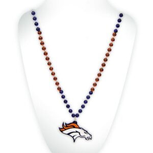 Denver Broncos Beads with Medallion Mardi Gras Style