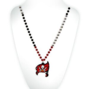 Tampa Bay Buccaneers Mardi Gras Beads with Medallion