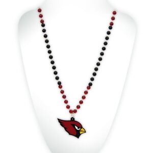 Arizona Cardinals Beads with Medallion Mardi Gras Style