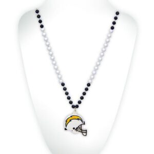 Los Angeles Chargers Beads with Medallion Mardi Gras Style
