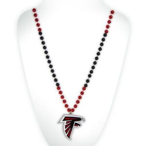Atlanta Falcons Beads with Medallion Mardi Gras Style