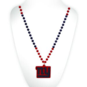 New York Giants Mardi Gras Beads with Medallion