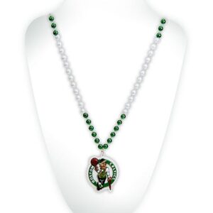 Boston Celtics Mardi Gras Beads with Medallion