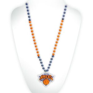 New York Knicks Beads with Medallion Mardi Gras Style