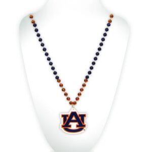 Auburn Tigers Beads with Medallion Mardi Gras Style