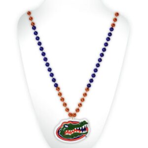 Florida Gators Beads with Medallion Mardi Gras Style