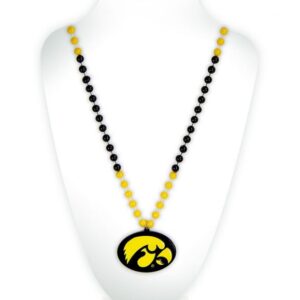 Iowa Hawkeyes Beads with Medallion Mardi Gras Style