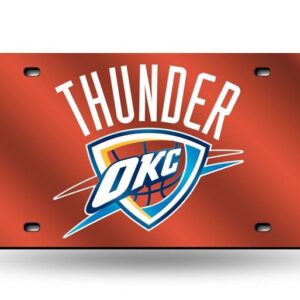 Oklahoma City Thunder License Plate Laser Cut Light Orange
