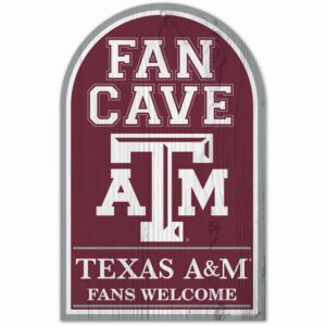 Texas A&M Aggies Sign 11x17 Wood Arched Fan Cave
