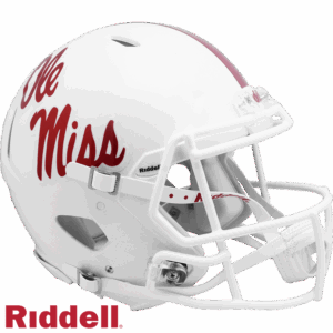Mississippi Rebels Helmet Riddell Authentic Full Size Speed Style White