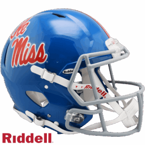 Mississippi Rebels Helmet Riddell Authentic Full Size Speed Style Powder Blue