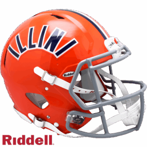 Illinois Fighting Illini Helmet Riddell Authentic Full Size Speed Style Arched Illini T/B