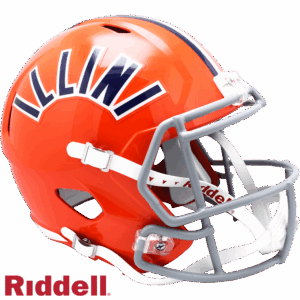 Illinois Fighting Illini Helmet Riddell Replica Full Size Speed Style Arched Illini T/B