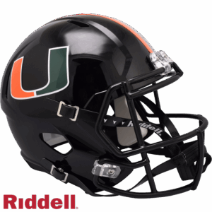 Miami Hurricanes Helmet Riddell Replica Full Size Speed Style Black