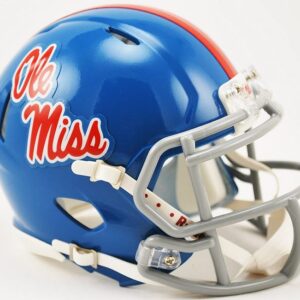 Mississippi Rebels Helmet Riddell Replica Mini Speed Style Powder Blue