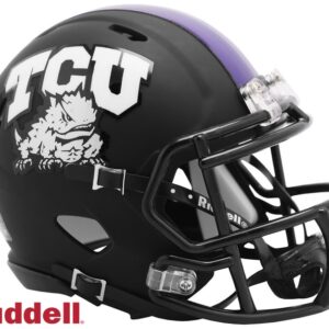 TCU Horned Frogs Helmet Riddell Replica Mini Speed Style Matte Black