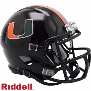 Miami Hurricanes Helmet Riddell Replica Mini Speed Style Black