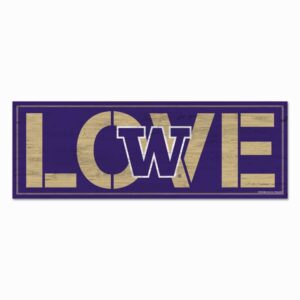 Washington Huskies Sign 8x23 Wood Love