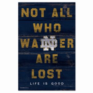 Notre Dame Fighting Irish Sign 11x17 Wood Life Is Good