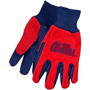 Mississippi Rebels Gloves Two Tone Style Adult Size