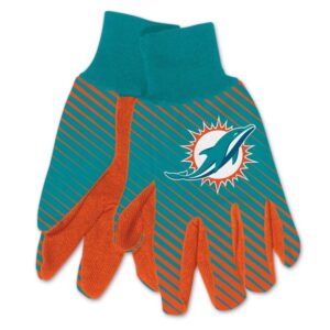 Miami Dolphins Gloves Two Tone Style Adult Size