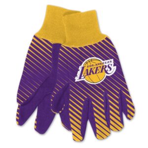Los Angeles Lakers Gloves Two Tone Style Adult Size