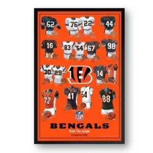 Cincinnati Bengals Framed Print 10x13 Uniform Heritage