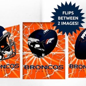 Denver Broncos 3D Art Print 12x16 Lightning Flip