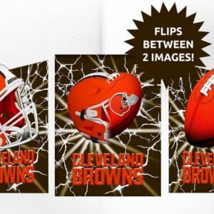 Cleveland Browns 3D Art Print 12x16 Lightning Flip