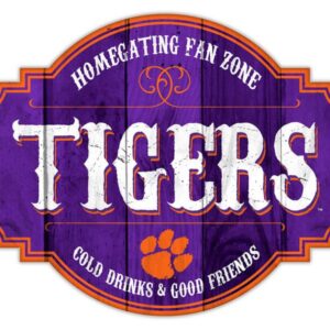 Clemson Tigers Sign Wood 12 Inch Homegating Tavern