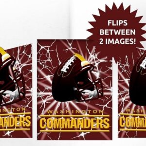 Washington Commanders 3D Art Print 12x16 Lightning Flip