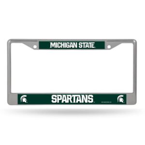 Michigan State Spartans License Plate Frame Chrome Printed Insert