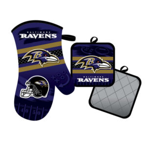 Baltimore Ravens Oven Mitt and Pot Holder Set